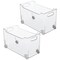 mDesign Plastic Kitchen Storage Bin, Rolling Wheels/Handles